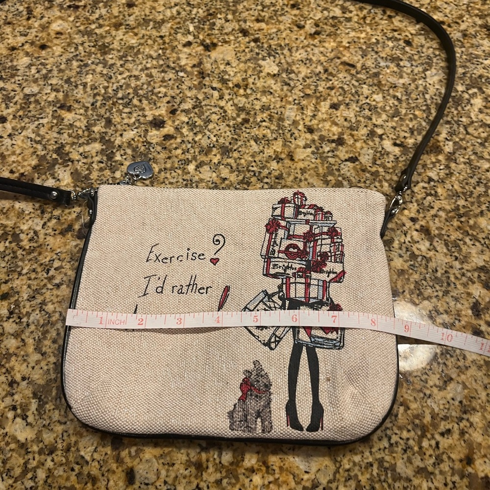 Brighton Small Canvas Exercise/Accessorize Crossbody Bag Dog Shopping - Picture 3 of 8